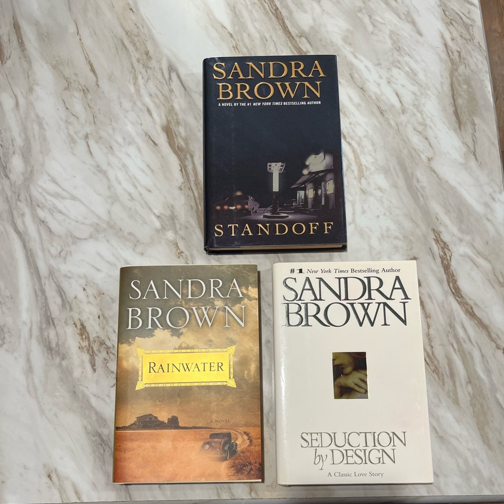 SANDRA BROWN Fiction Books BUNDLE •Standoff •Seduction by Design •Rainwater